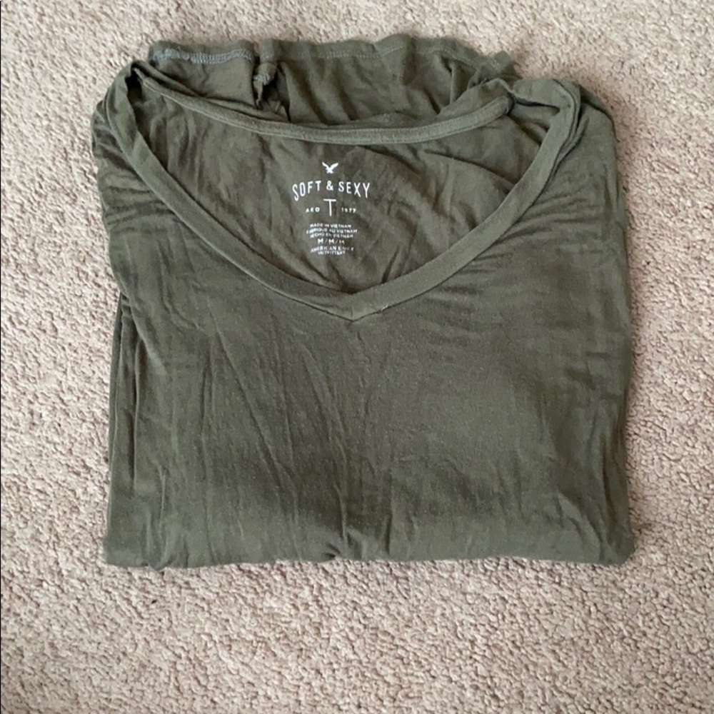 olive green soft and sexy long sleeve